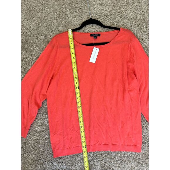 Ann Taylor NWT Coral Orange Pink Merino Wool Sweater, Size XXL (2XL) - Picture 8 of 9